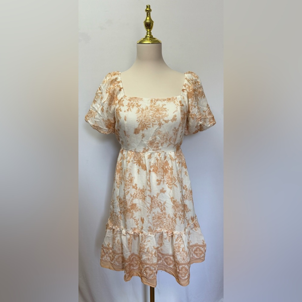 Floral Print Square Neck Dress